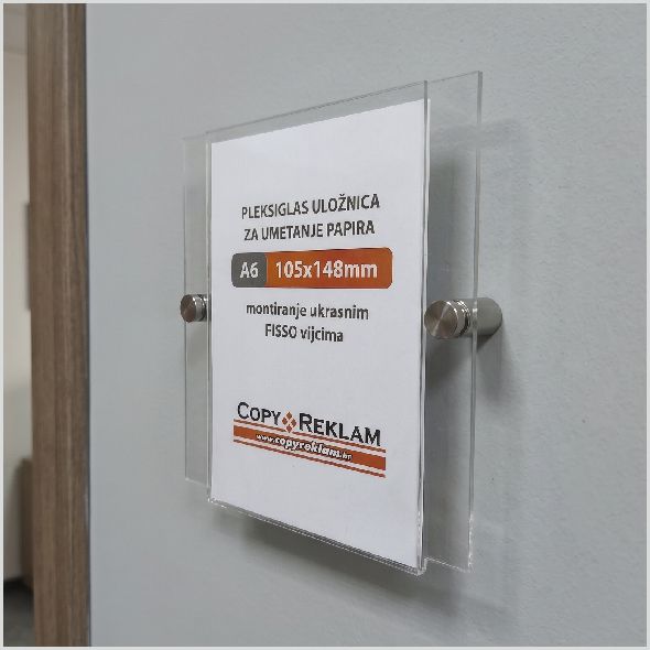 Pleksiglas uložnica s Fisso vijcima