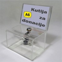 Kutija od pleksiglasa za donacije ravna